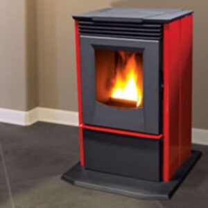 A pellet burning stove