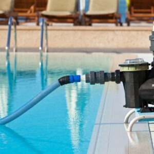 A pump next to a pool