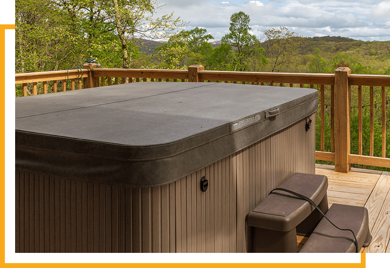 covered hot tub