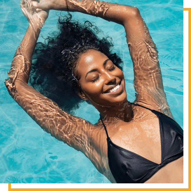 women enjoying swim spa