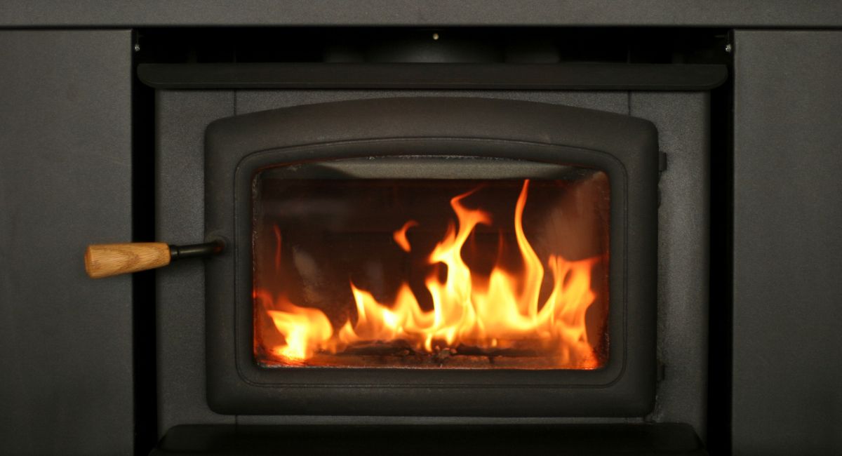 wood fireplace