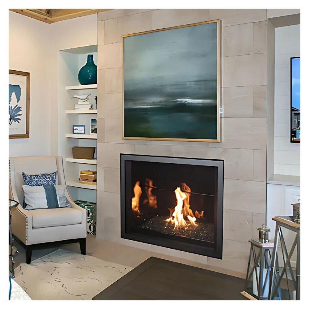 gas fireplace in living room