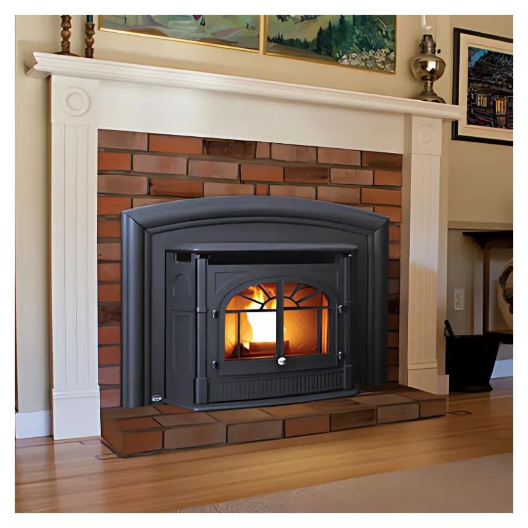 wood fireplace
