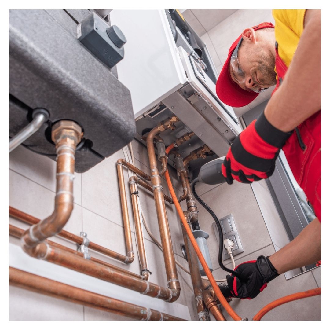 technician working on natural gas lines