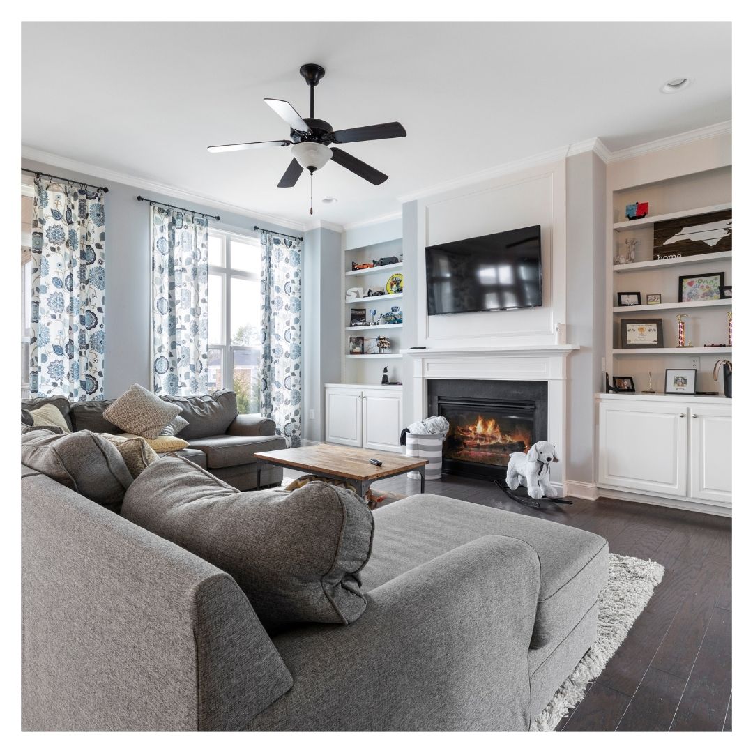living room with fireplace