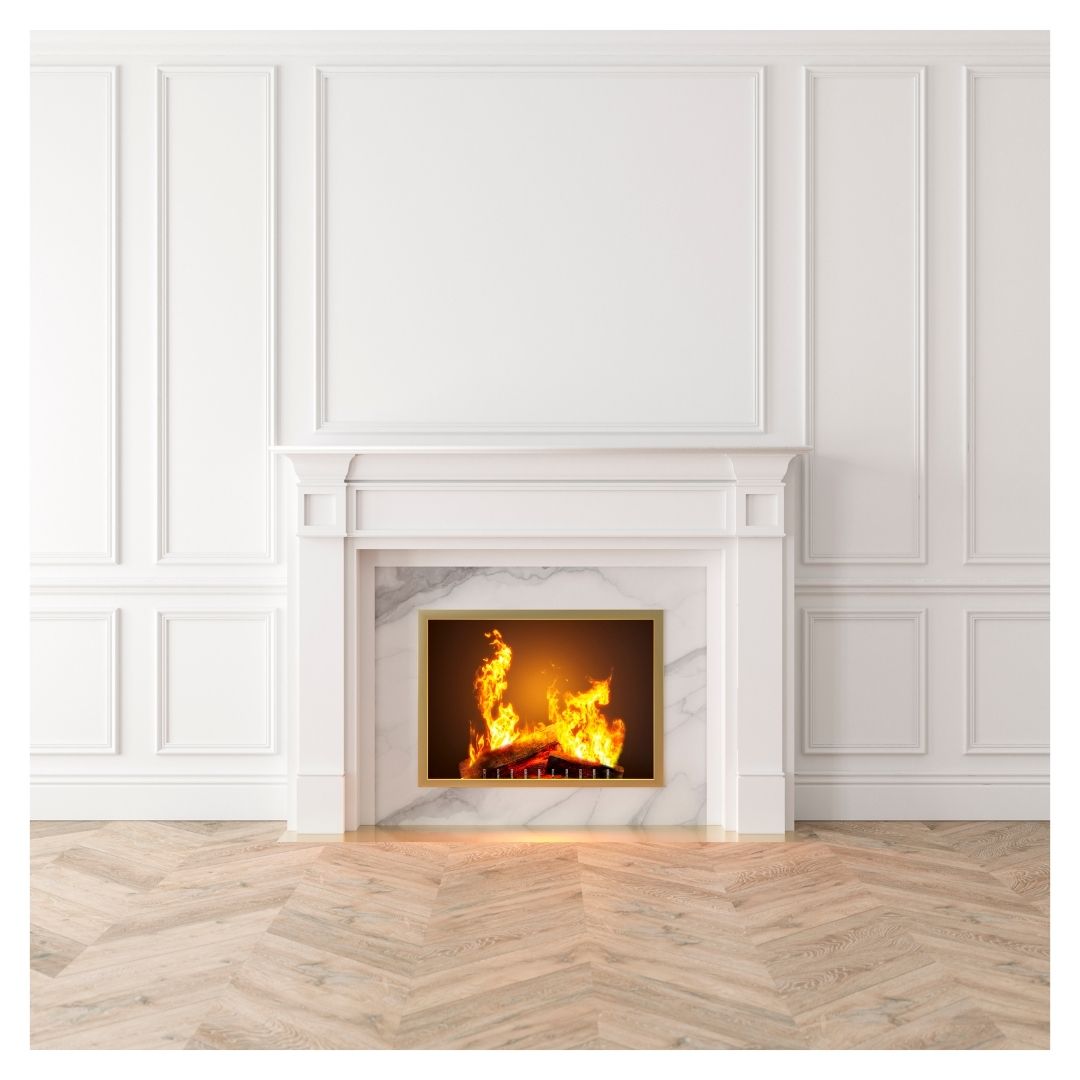 pretty fireplace in room