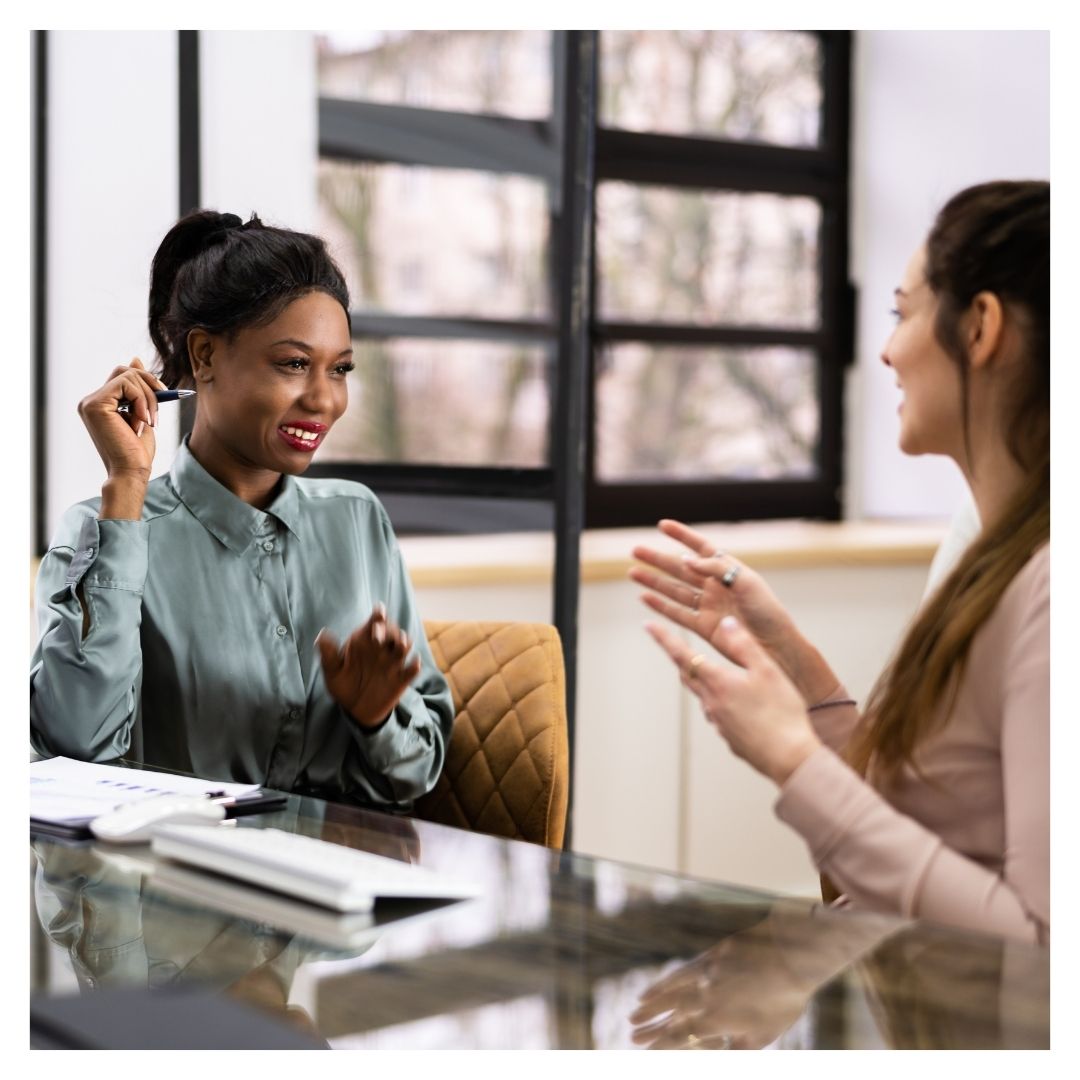 saleswoman assisting customer