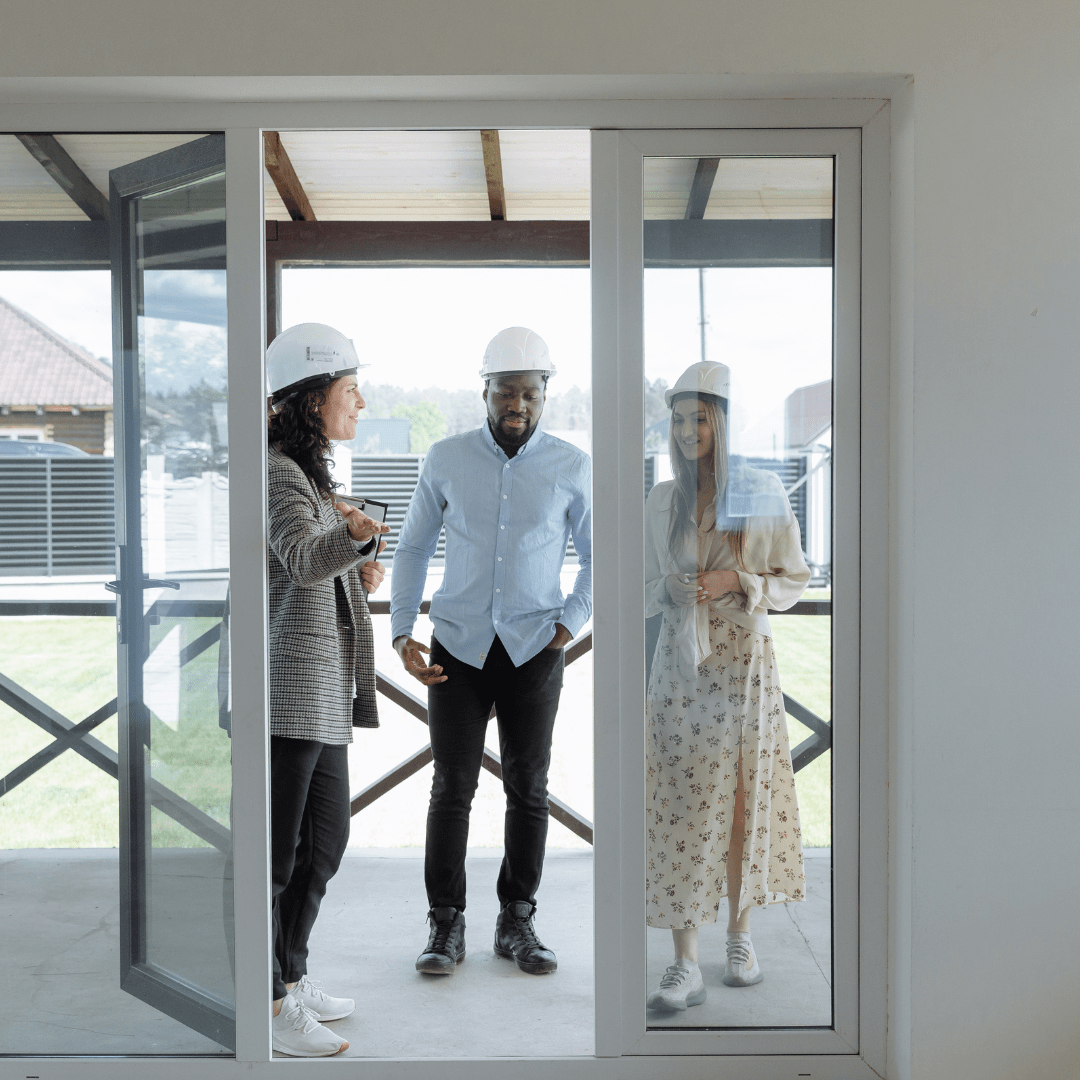 A contractor working with clients