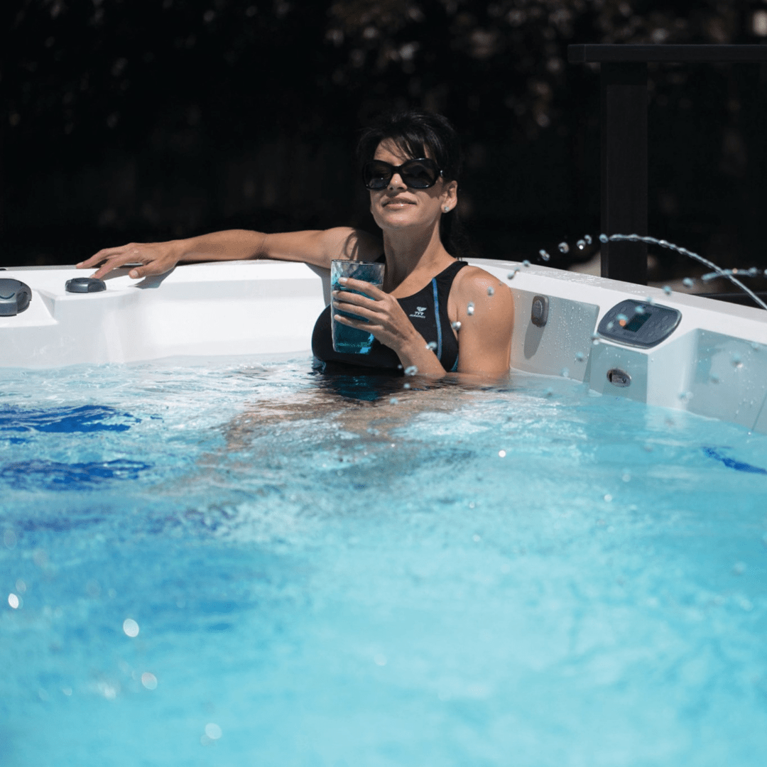 A women in a hot tub