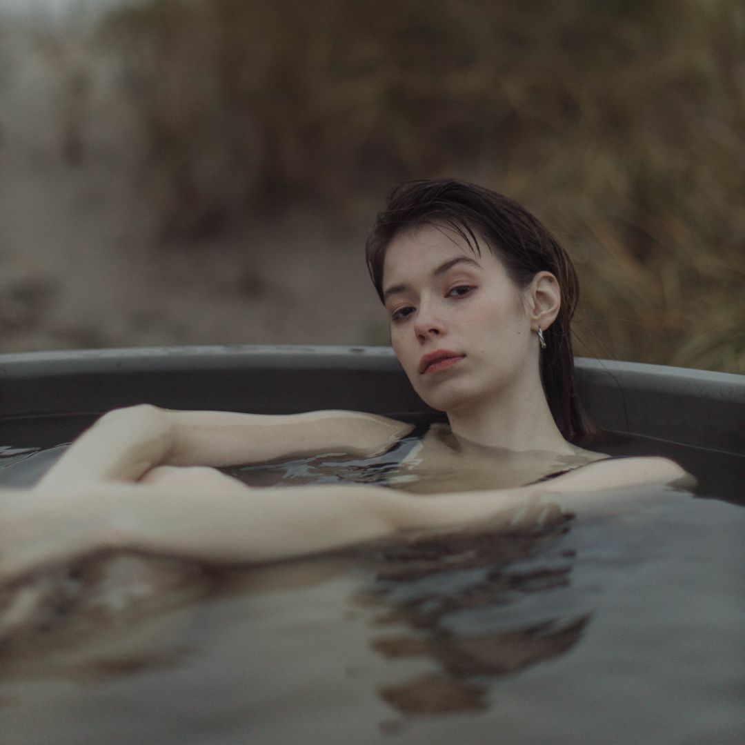 A women in a hot tub