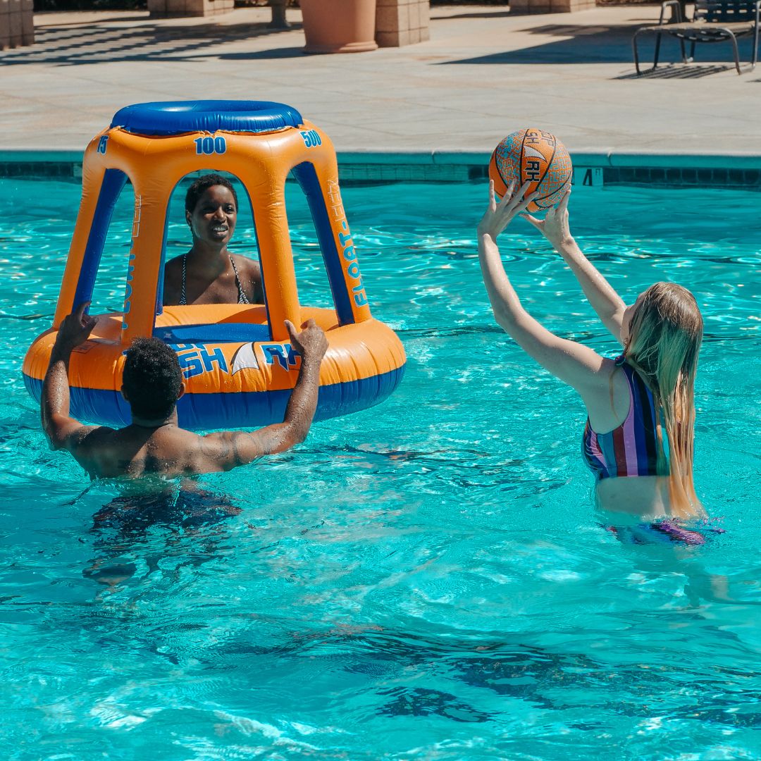 Children playing in a pool