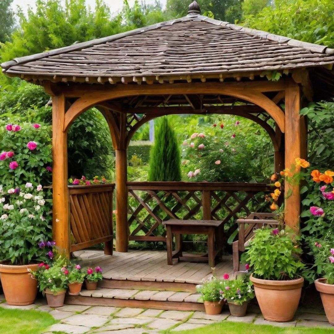 A backyard gazebo