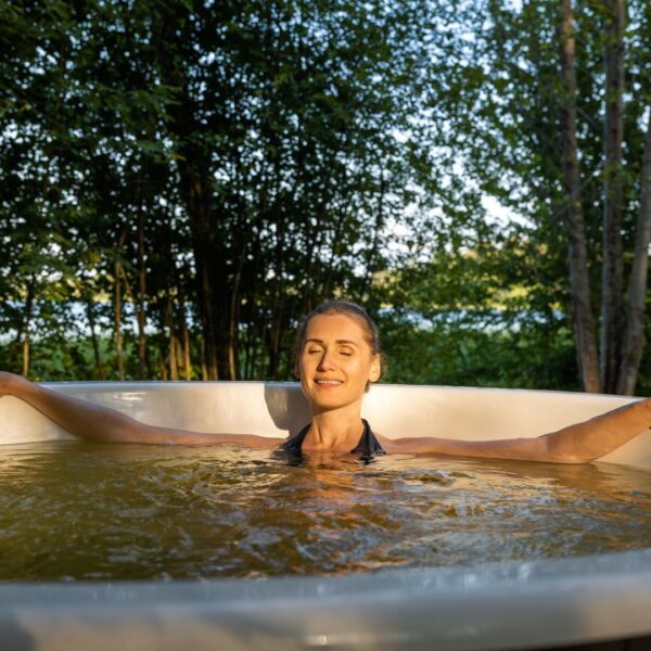 woman in hot tub
