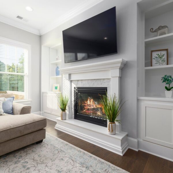 gas fireplace in living room
