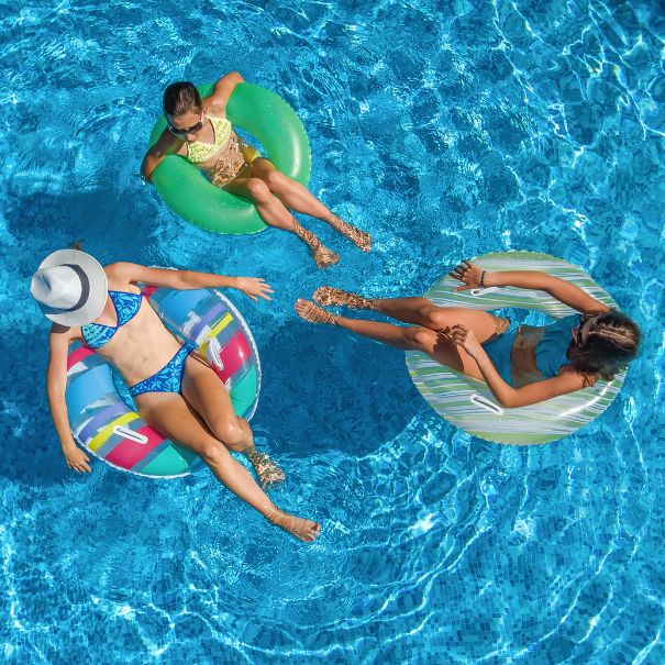 Friends enjoying pool