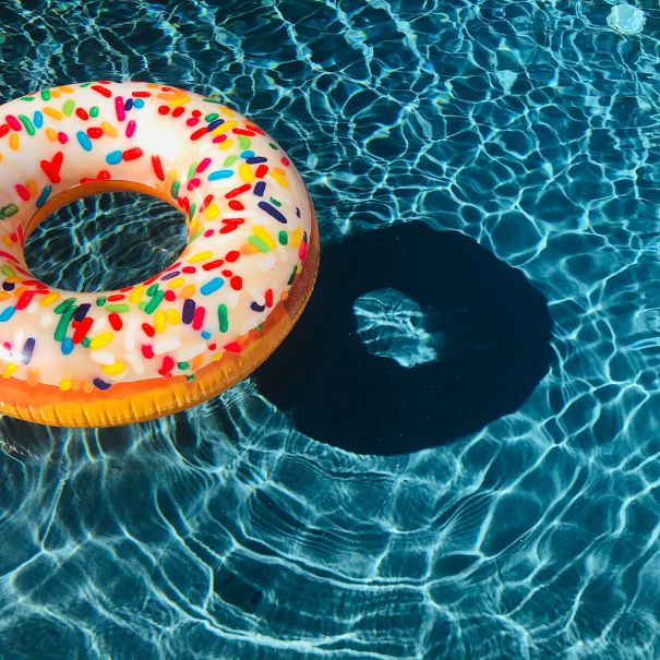 Donut float in a pool