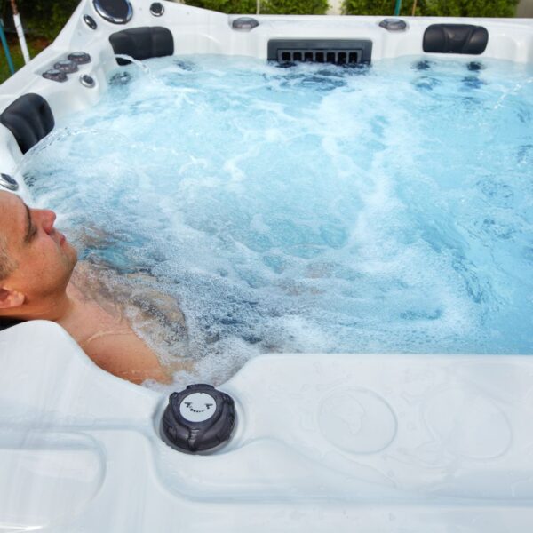 Man in hot tub