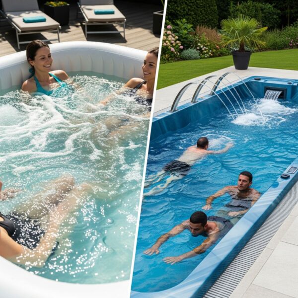 A visual comparison between inflatable spa bubbles and traditional spa jets