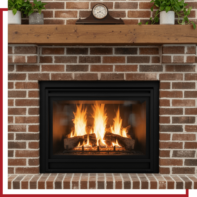 gas fireplace in a home