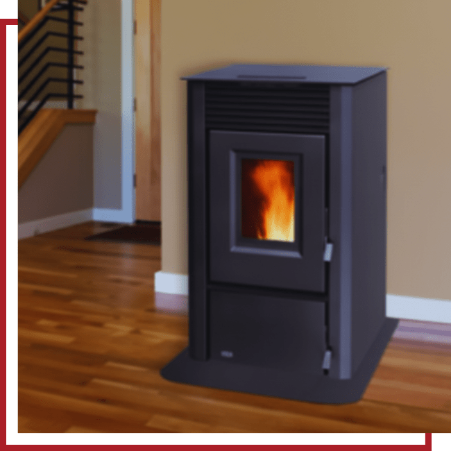 pellet stove in a modern home