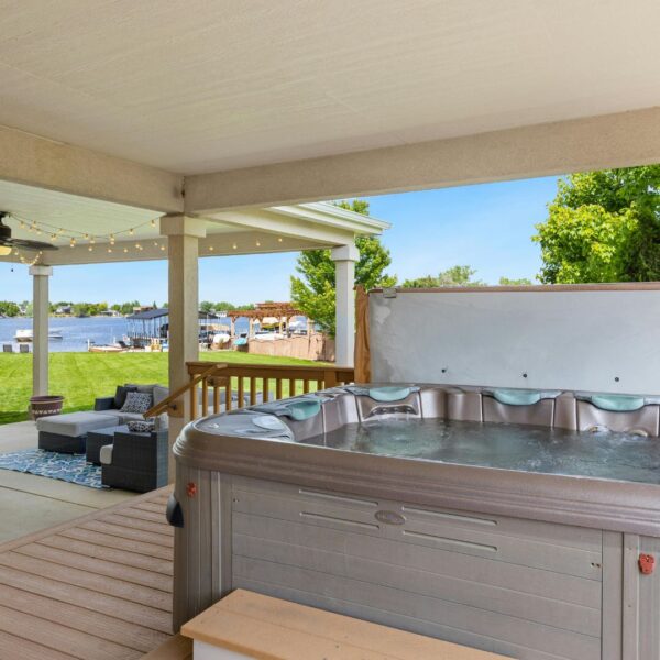 hot tub on a patio