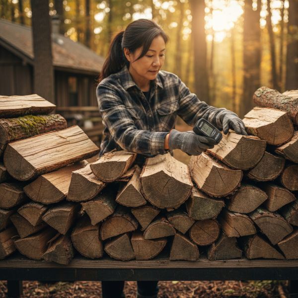 woman and firewood