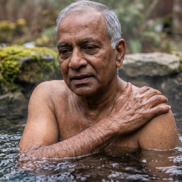 man in hot tub