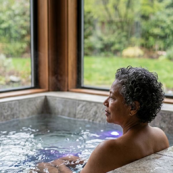 woman in hot tub
